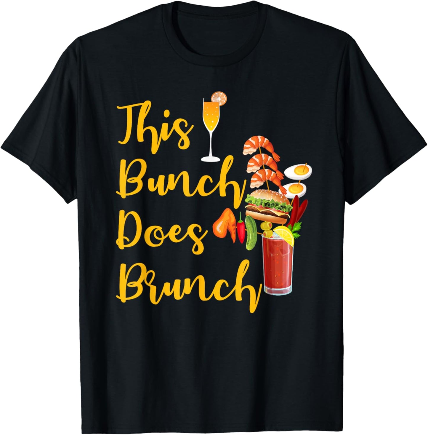 This Bunch Does Brunch Sunday Brunch Mimosa Bloody Mary T-Shirt - T-Shirt | Black