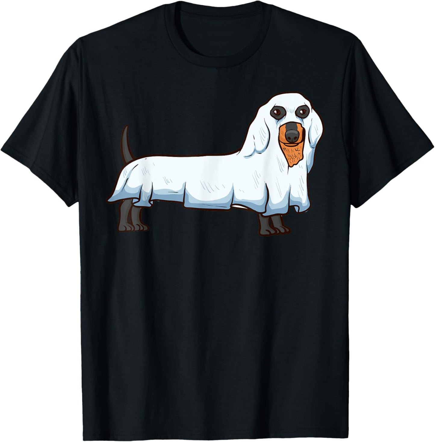 Ghost Dachshund Spooky Dog Viennese Halloween Costume T-Shirt - T-Shirt | Black