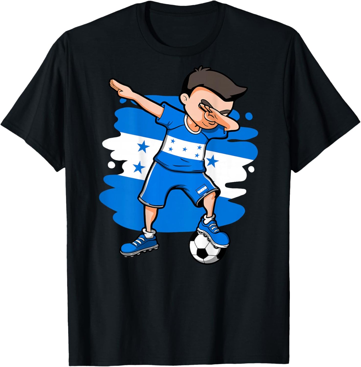 Dabbing Soccer Boy Honduras Jersey Honduran Football Lovers T-Shirt - T-Shirt | Black
