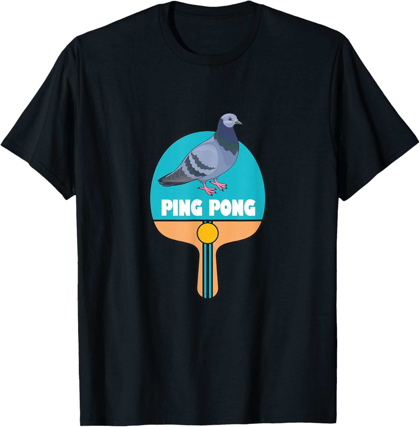 Ping Pong Table Tennis Pigeon T-Shirt - T-Shirt | Black