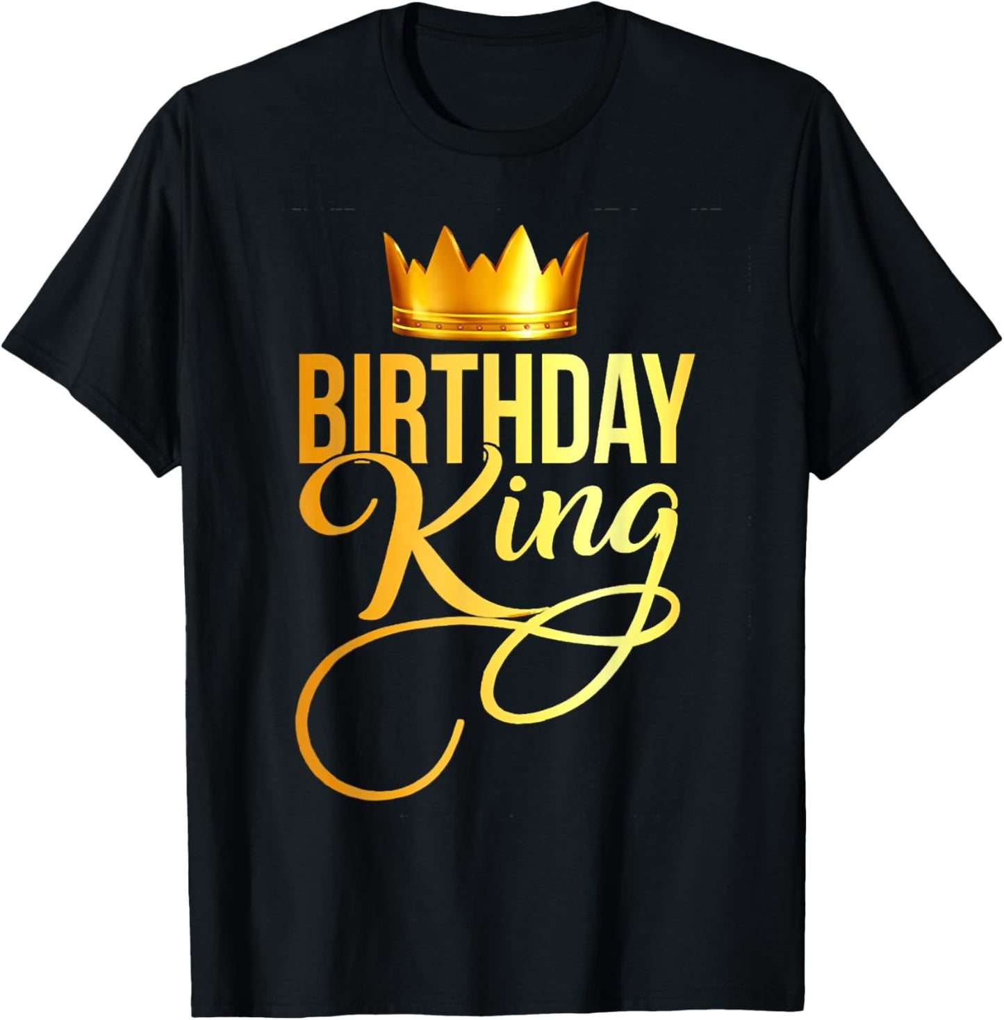 Birthday King Crown Boy Teen Squad Party Gold Funny Gift T-Shirt - T-Shirt | Black