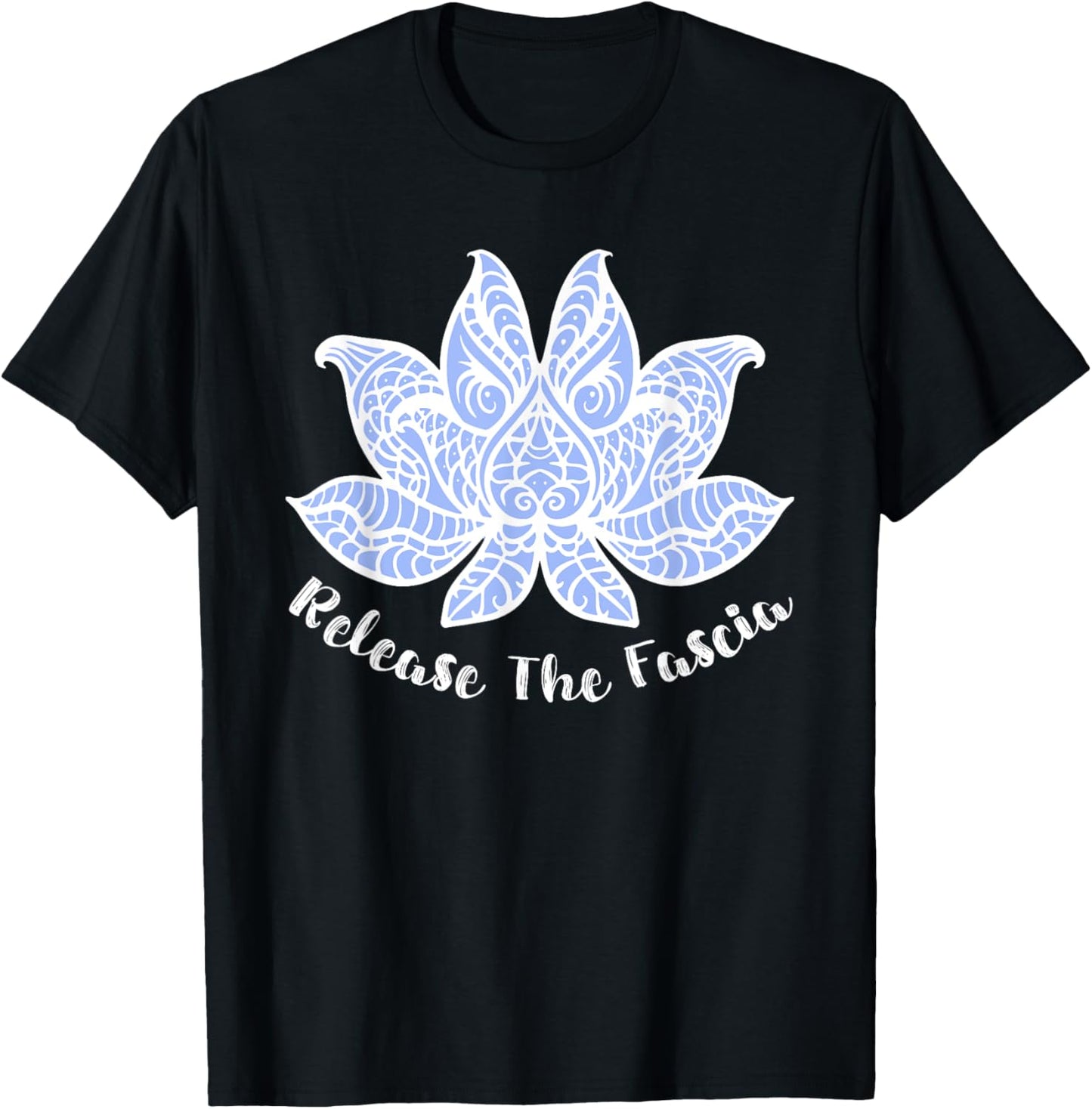 Massage Therapy PT Myofascial Release Fascia Lotus Flower T-Shirt - T-Shirt | Black