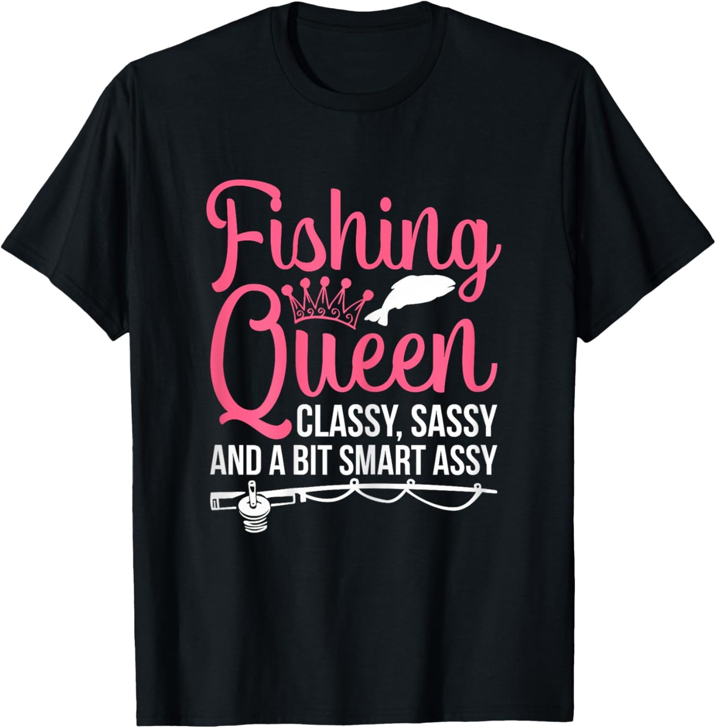 Women Fishing for Girls Fish Bass Fishing T-Shirt - T-Shirt | Black