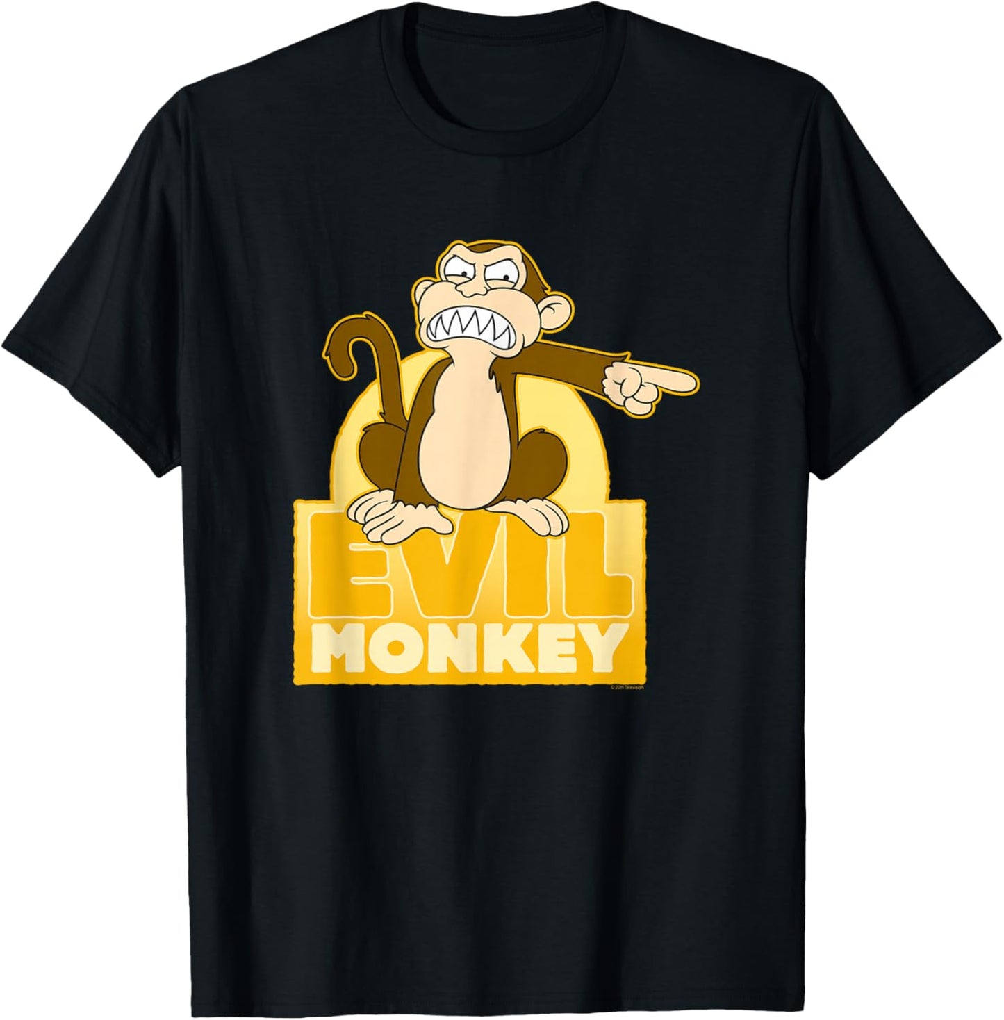 Family Guy Evil Monkey Pointing Cartoon T-Shirt - T-Shirt | Black