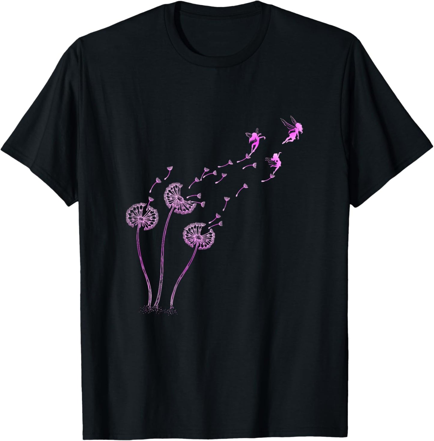 Elves Dandelion Fairies T-Shirt - T-Shirt | Black