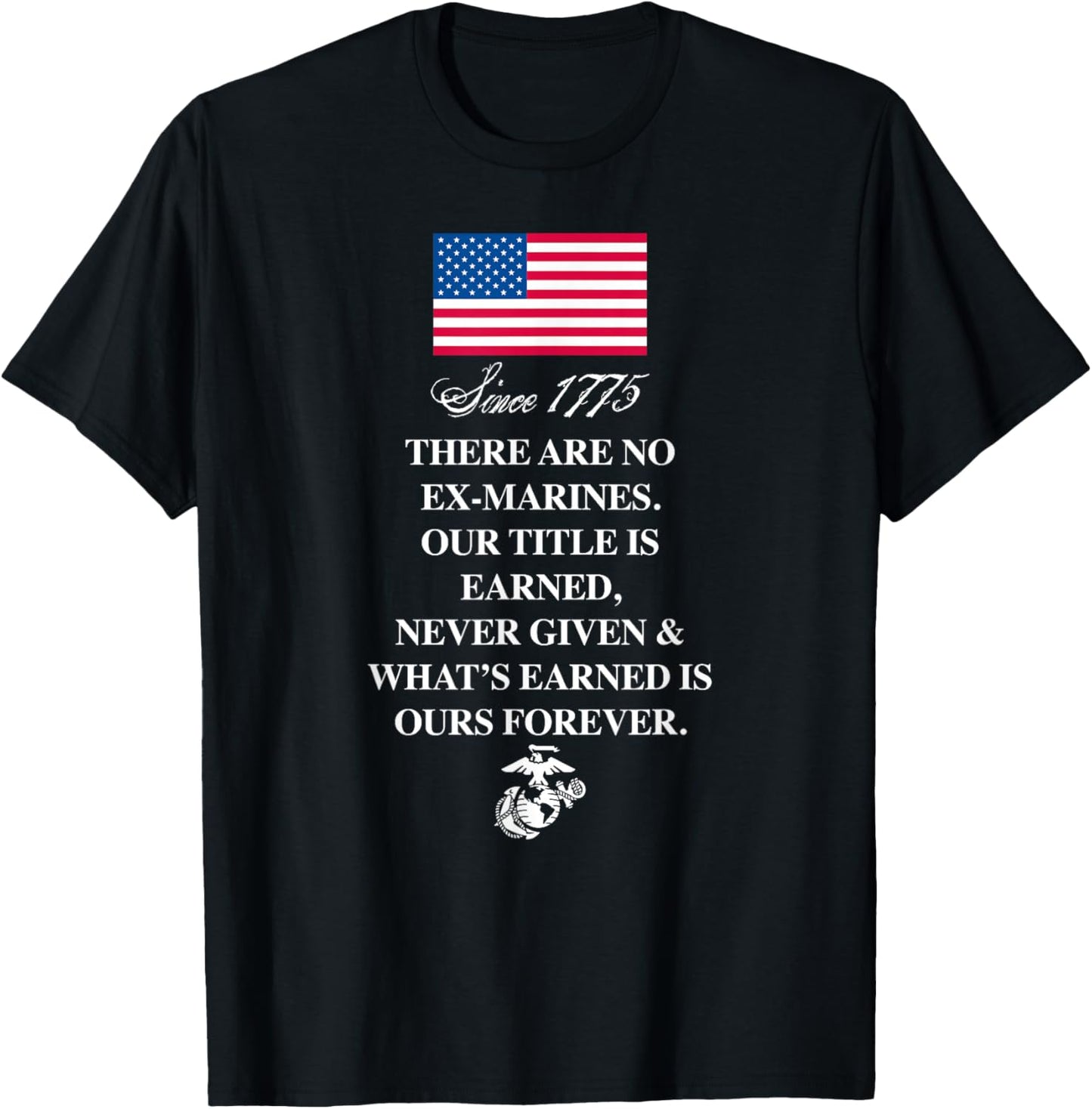 Ther Are No Ex-marines T-Shirt - T-Shirt | Black