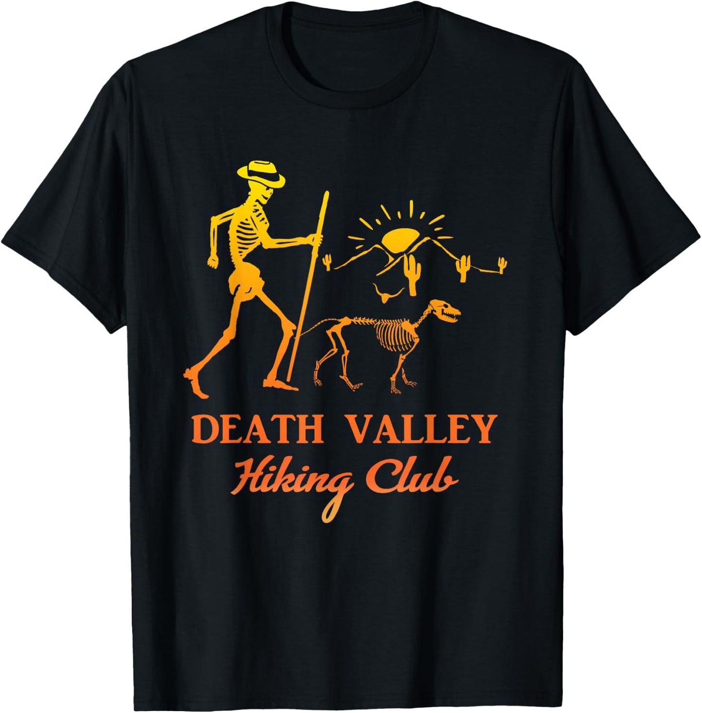 Death Valley Hiking Club Man and Dog Desert Outdoors T-Shirt - T-Shirt | Black