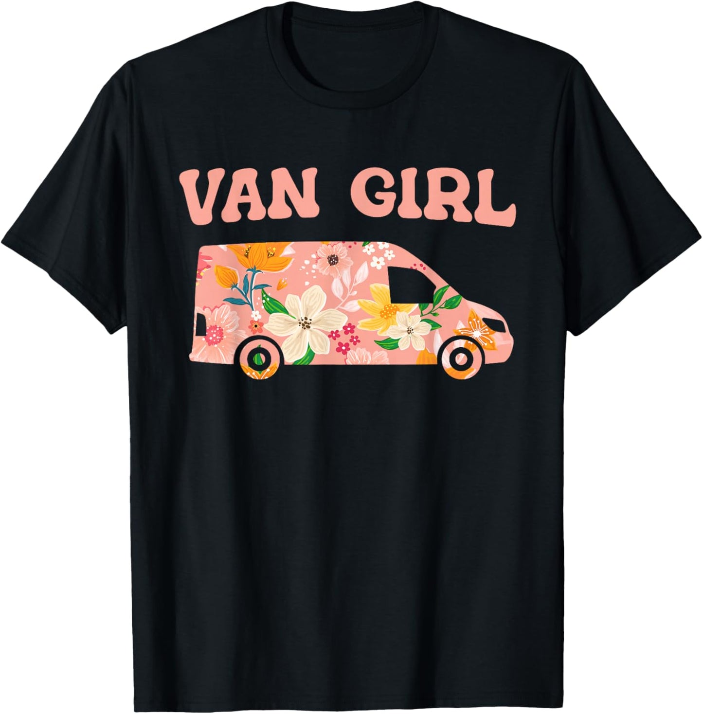 Funny Vanlife Camper Camping Van - Van Girl T-Shirt - T-Shirt | Black