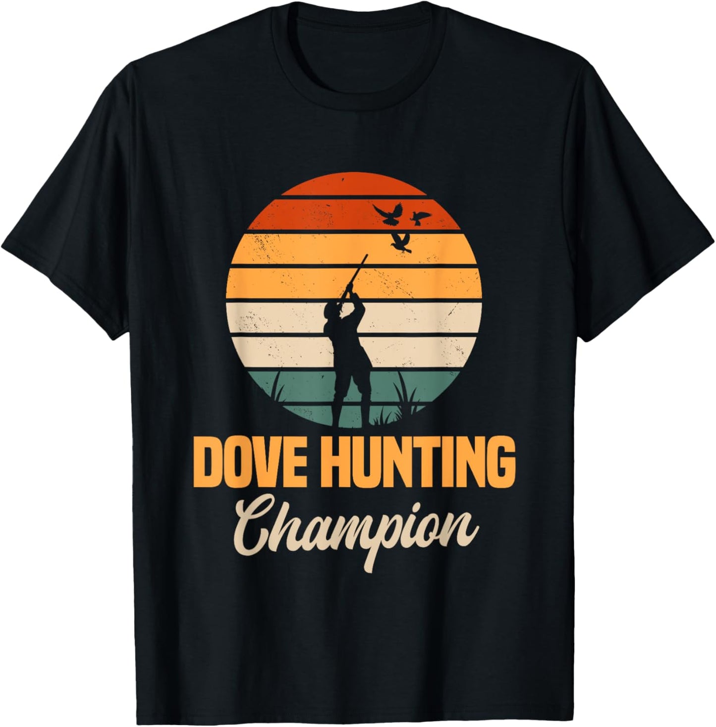 Dove Hunting Retro Vintage Bird Pigeon Hunter Huntress T-Shirt - T-Shirt | Black