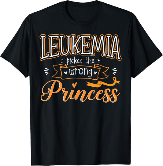 Leukemia Picked The Wrong Princess Leukemia Awareness T-Shirt - T-Shirt | Black