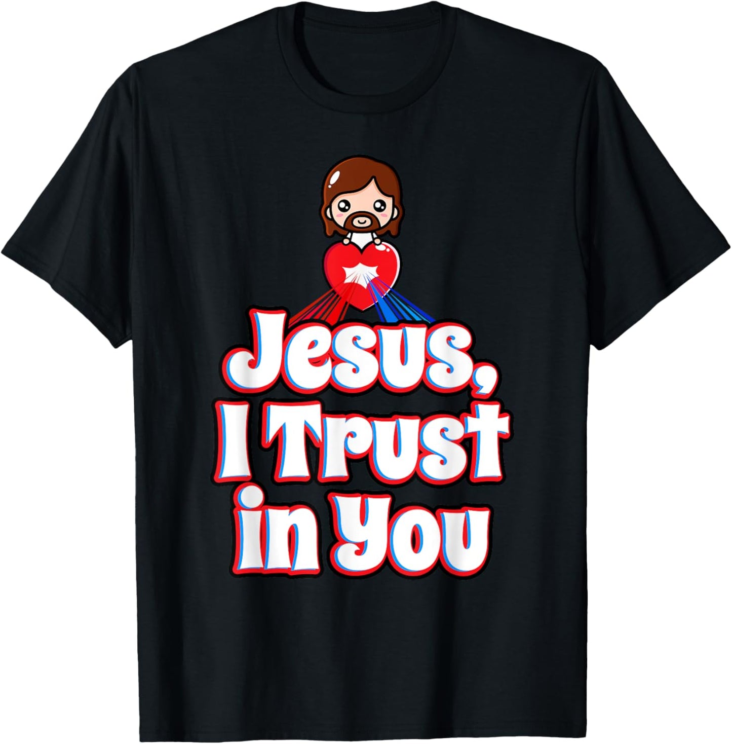 Divine Mercy for Kids Jesus I Trust in You St Faustina Cute T-Shirt - T-Shirt | Black