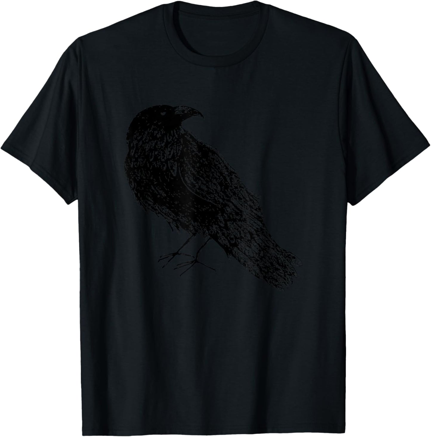 Blackbird, crow, raven, Edgar Allan Poe , Raven, crow, Edgar Allan Poe gothic Literature , Grey, Small, Short Sleeve, Classic Fit, Cotton, -Adults, Kids, Literature Lovers, Gothic Fans T-Shirt - T-Shirt | Black