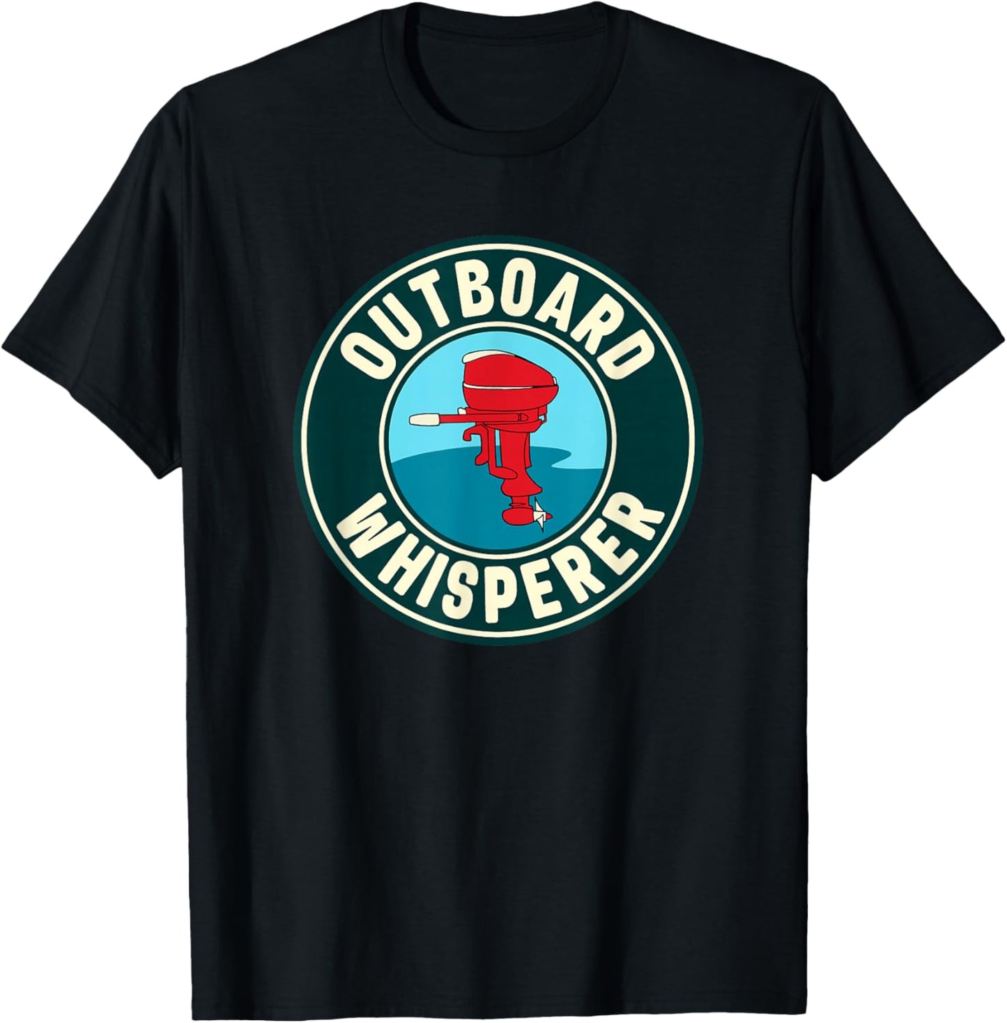 Vintage Outboard Boat Motor Whisperer T-Shirt - T-Shirt | Black