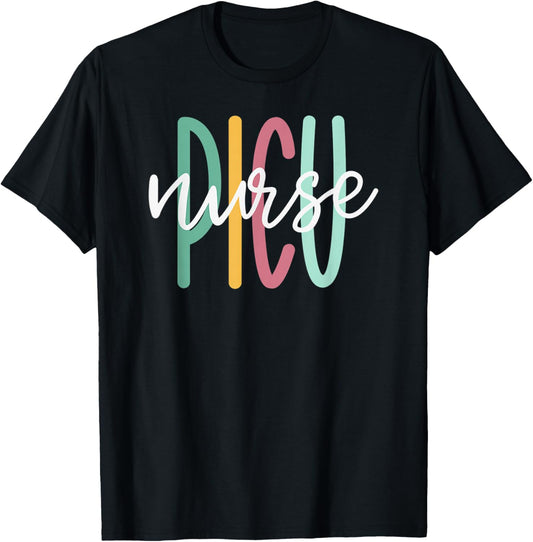 Cute PICU Nurse T-Shirt - T-Shirt | Black