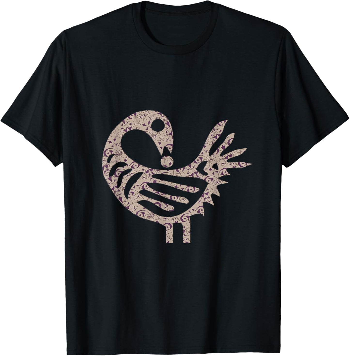 Sankofa Bird Simple Purple Afrocentric Adinkra Symbol T-Shirt - T-Shirt | Black