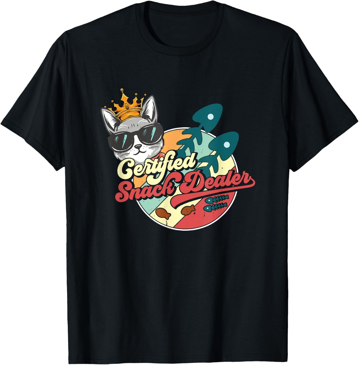 Snack Dealer Mom Fur Dad Cat Dog Lover Pet Snack Dealer T-Shirt - T-Shirt | Black