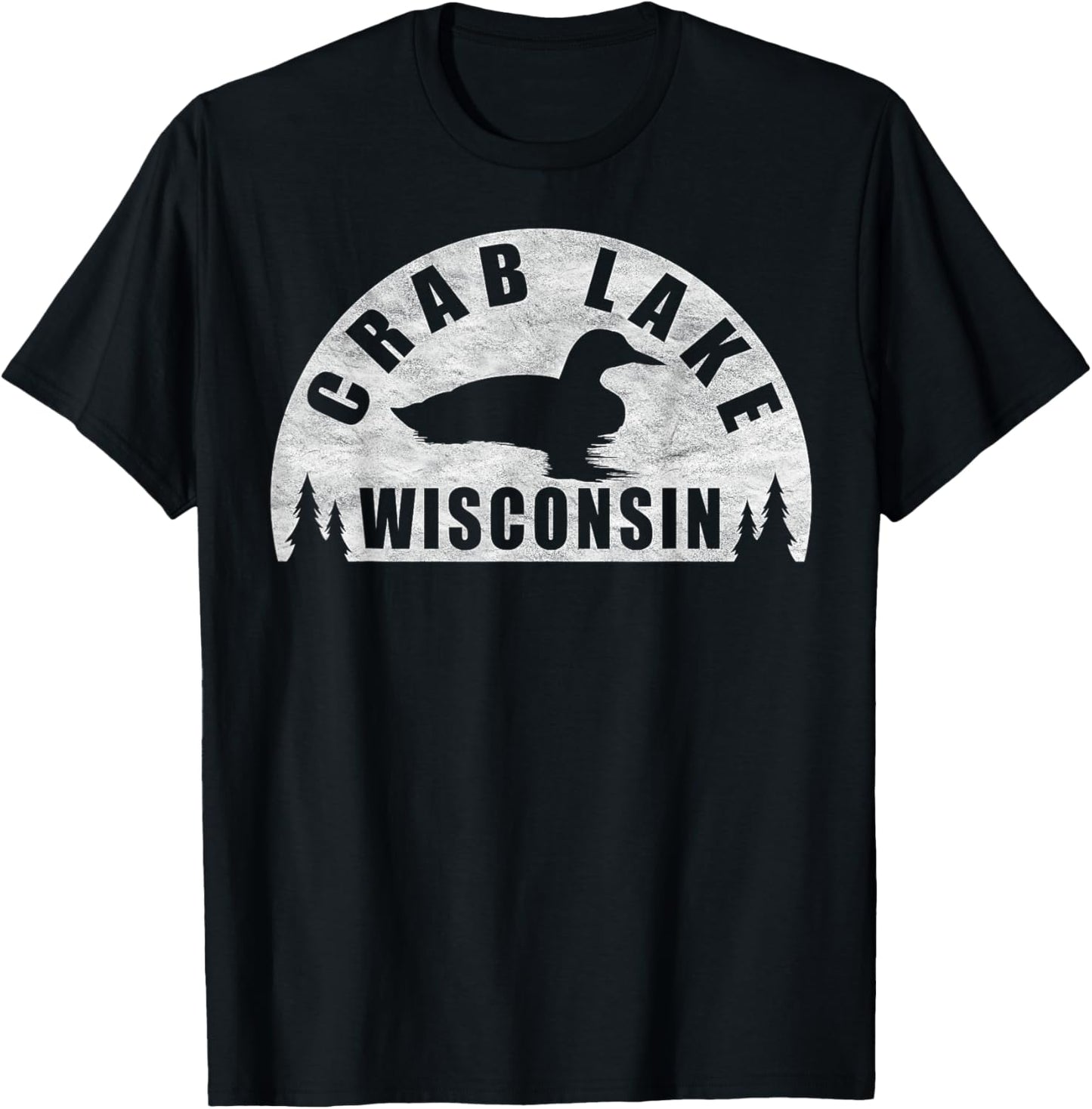 Crab Lake Northern Wisconsin Loon T-Shirt - T-Shirt | Black