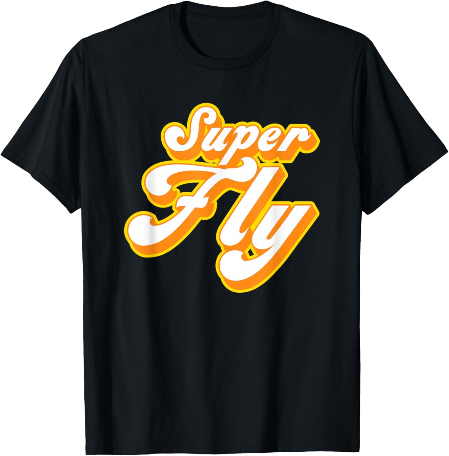 Groovy 1970s Super Fly T-Shirt - T-Shirt | Black