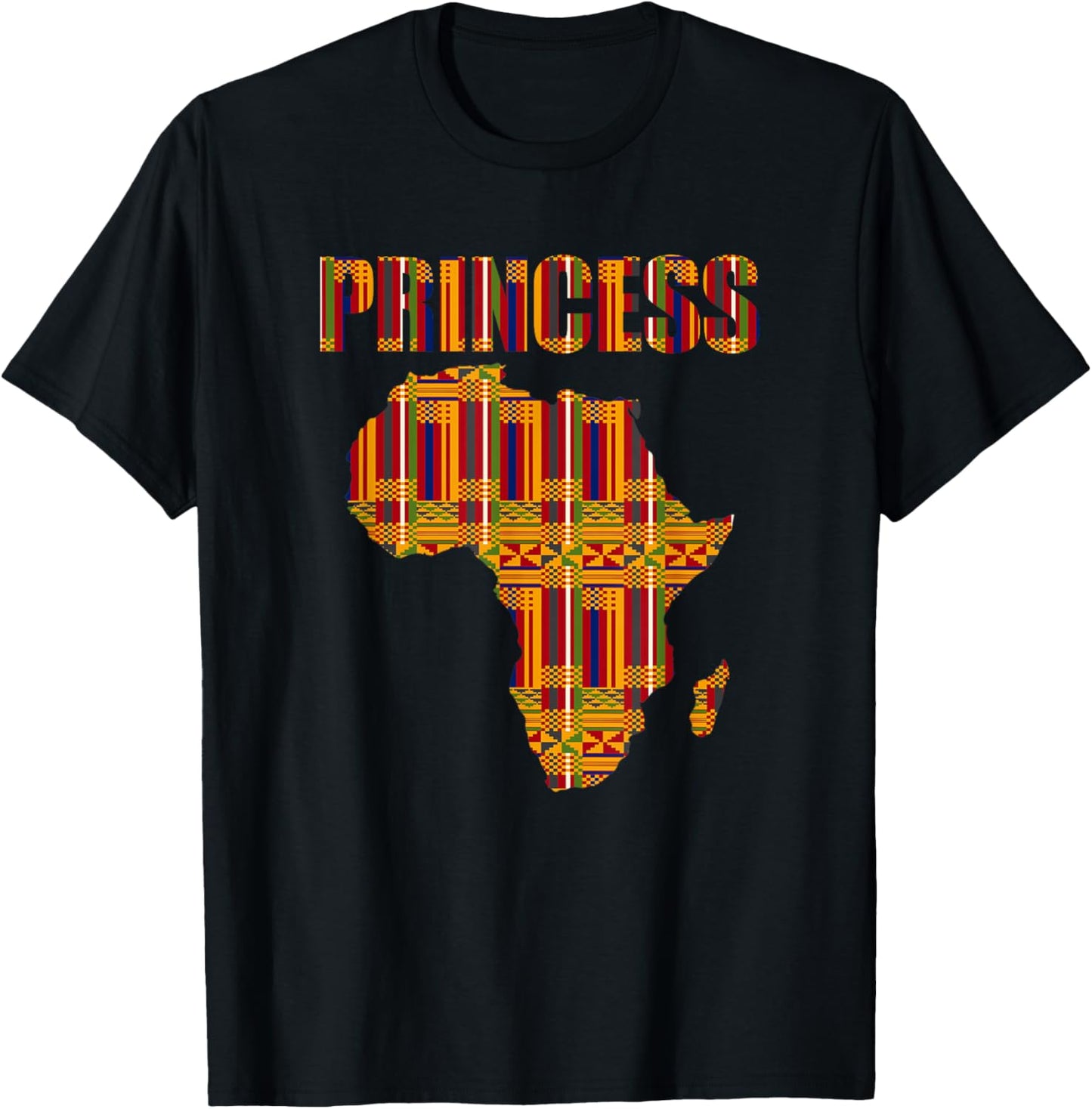 Africa Princess Kente Pattern Juneteenth Africa Princess T-Shirt - T-Shirt | Black