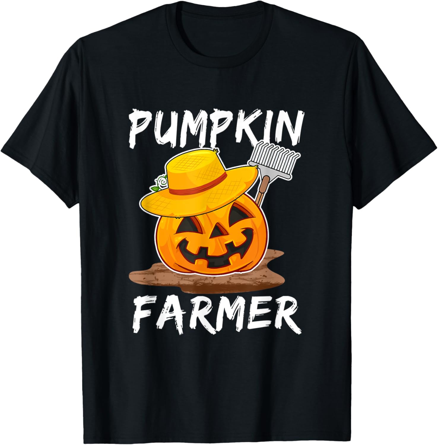 Pumpkin Farmer Funny Family Matching Halloween Costume T-Shirt - T-Shirt | Black