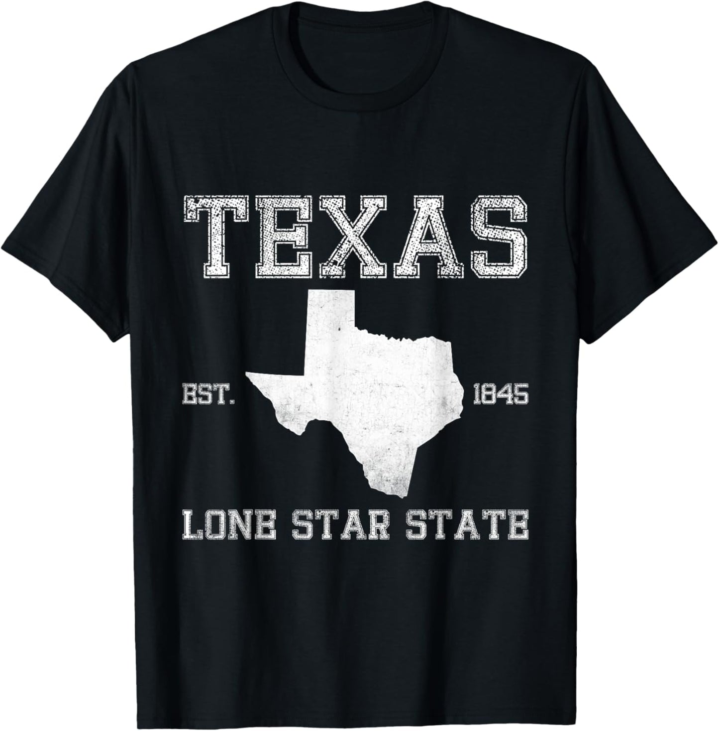 Texas Flag State US Vintage Longhorn Texas Retro T-Shirt - T-Shirt | Black
