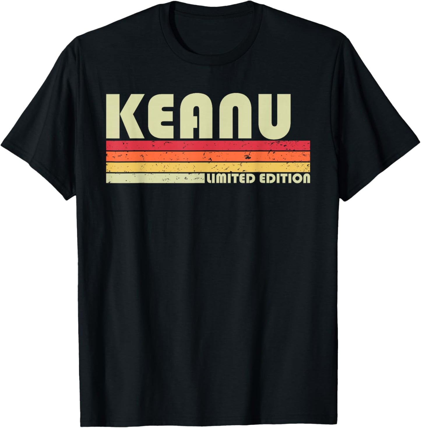 Custom Men Dad Boy Husband Christmas 80s 90s Style KEANU Gift Name Personalized Funny Retro Vintage Birthday T-Shirt - T-Shirt | Black