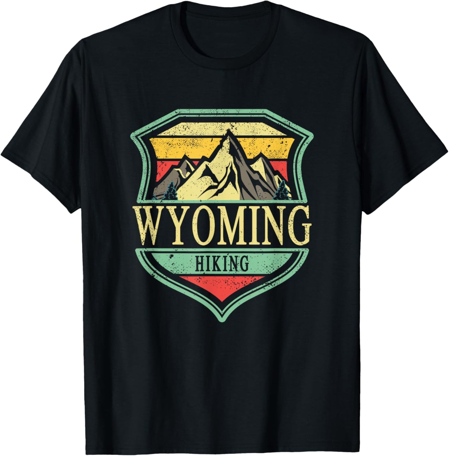American State Wyoming - Mountain Hiking T-Shirt - T-Shirt | Black