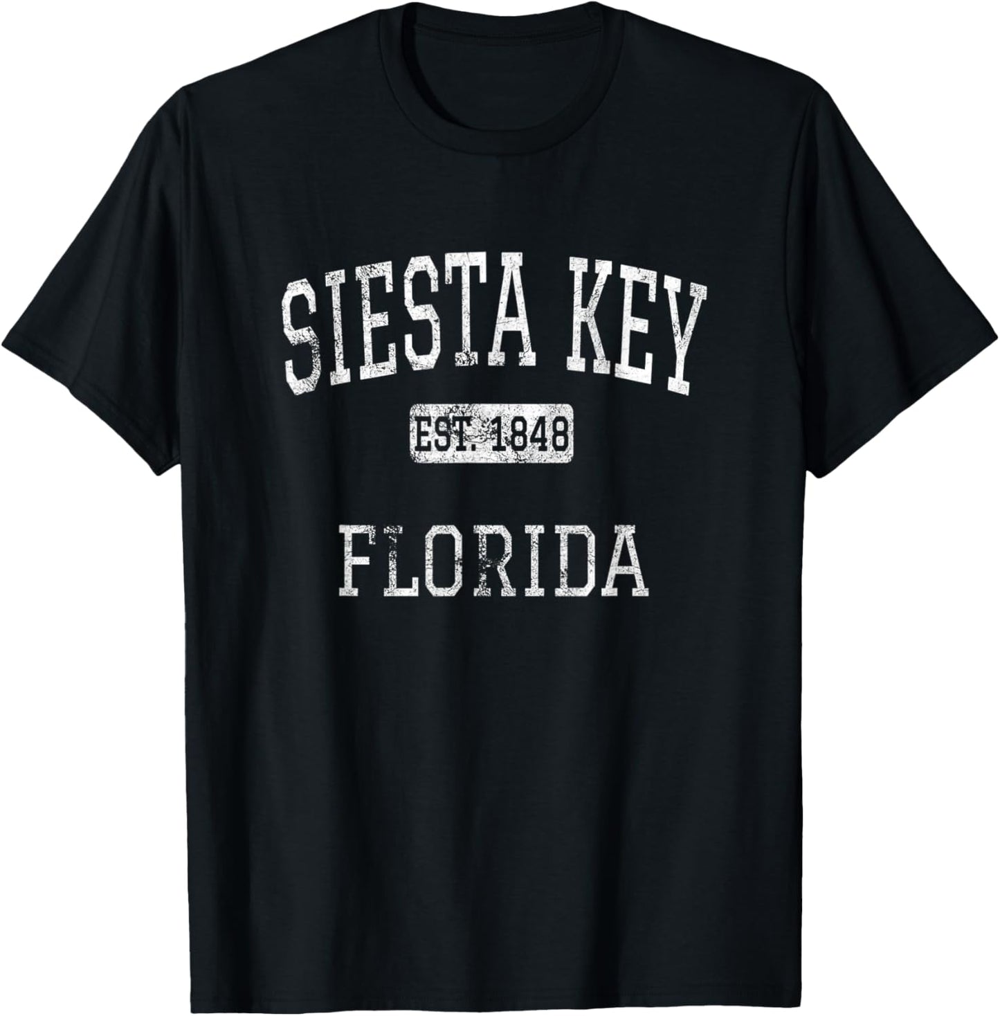 Siesta Key Florida FL Vintage T-Shirt - T-Shirt | Black