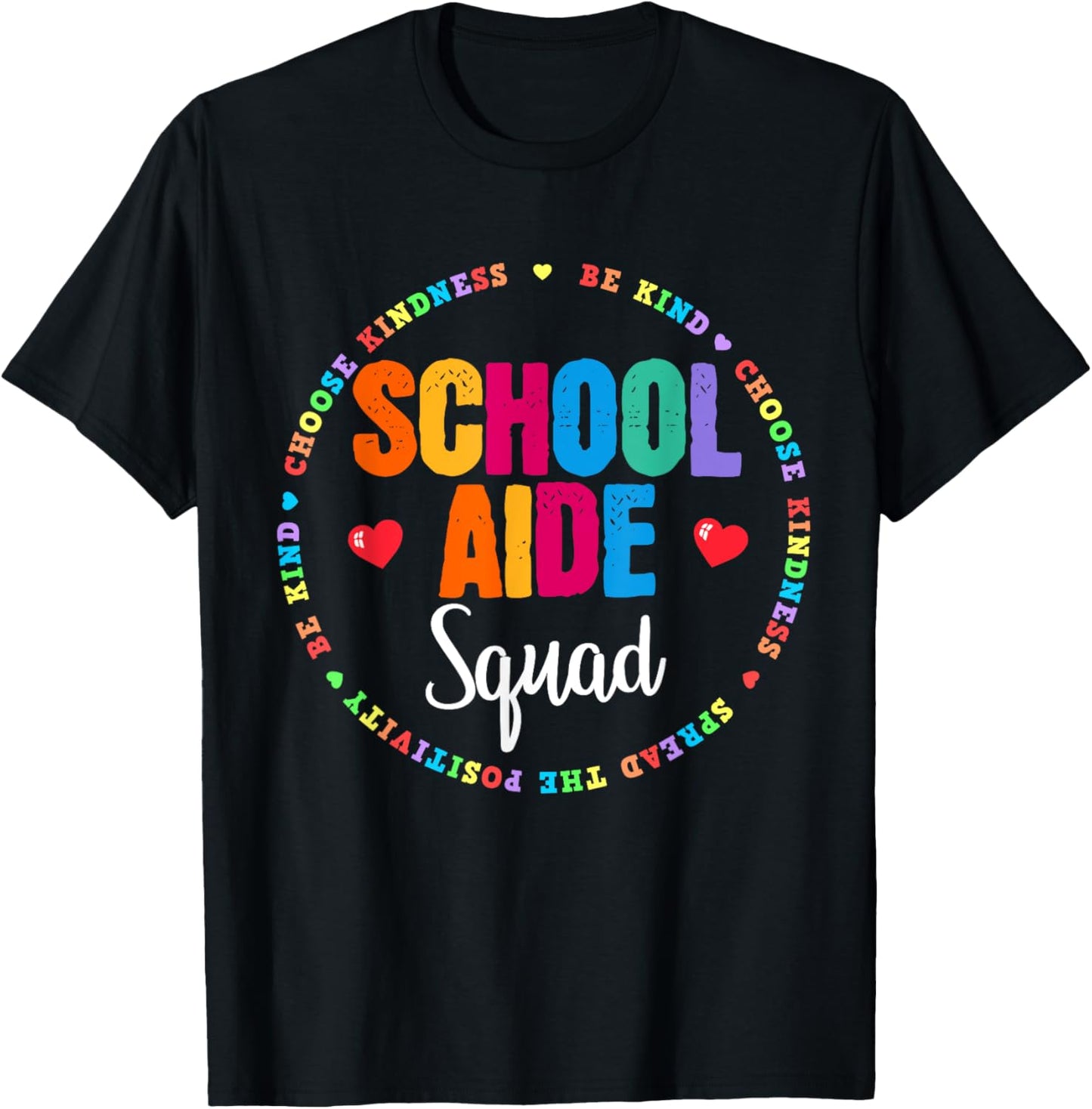 Admin School Aide Squad Funny Back To School Teacher Crew Women Girls Kids T-Shirt - T-Shirt | Black