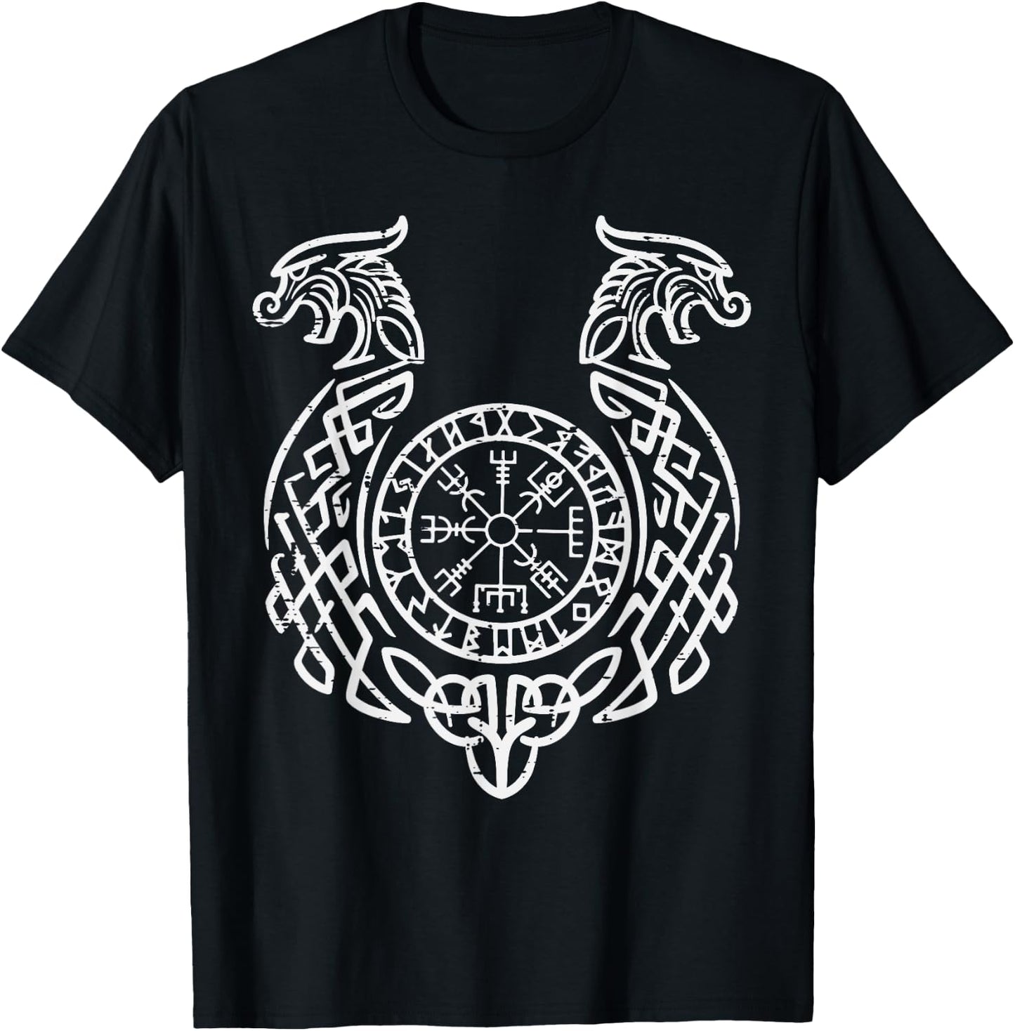 Viking Compass Helm Of Awe Norse Mythology Men Women Kids T-Shirt - T-Shirt | Black