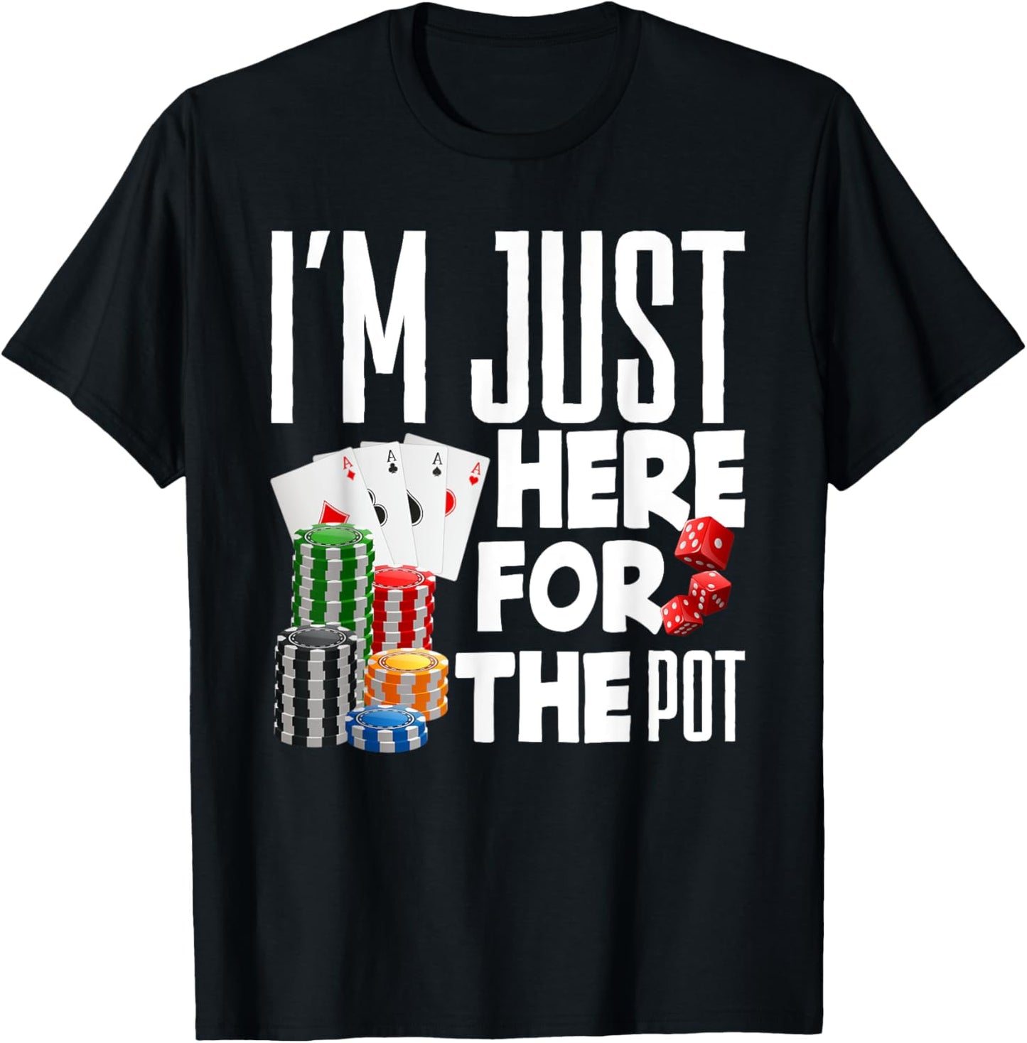 Poker Casino Texas Hold'em Gambling Pot Cards Player T-Shirt - T-Shirt | Black