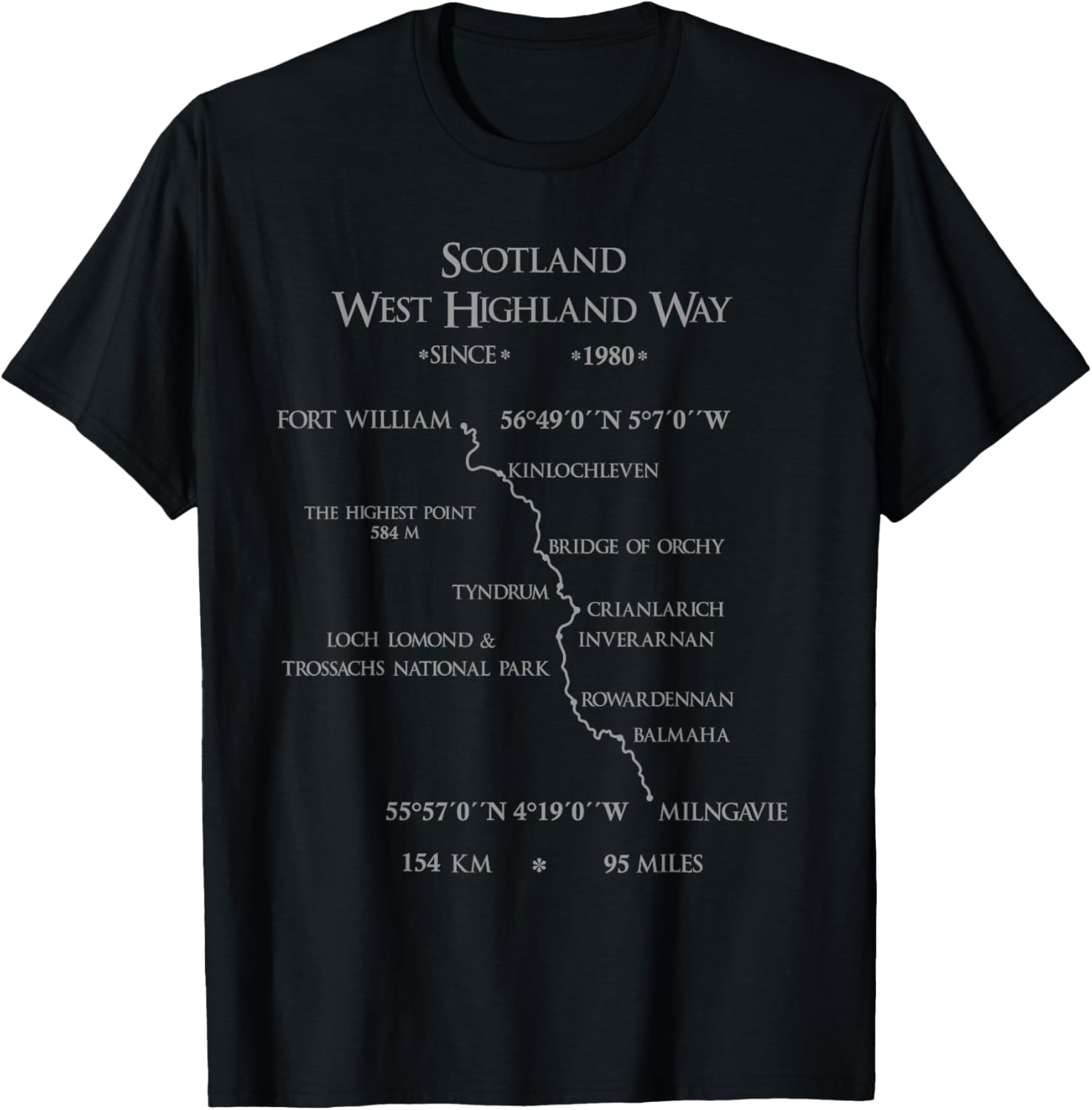 Scotland West Highland Way T-Shirt - T-Shirt | Black