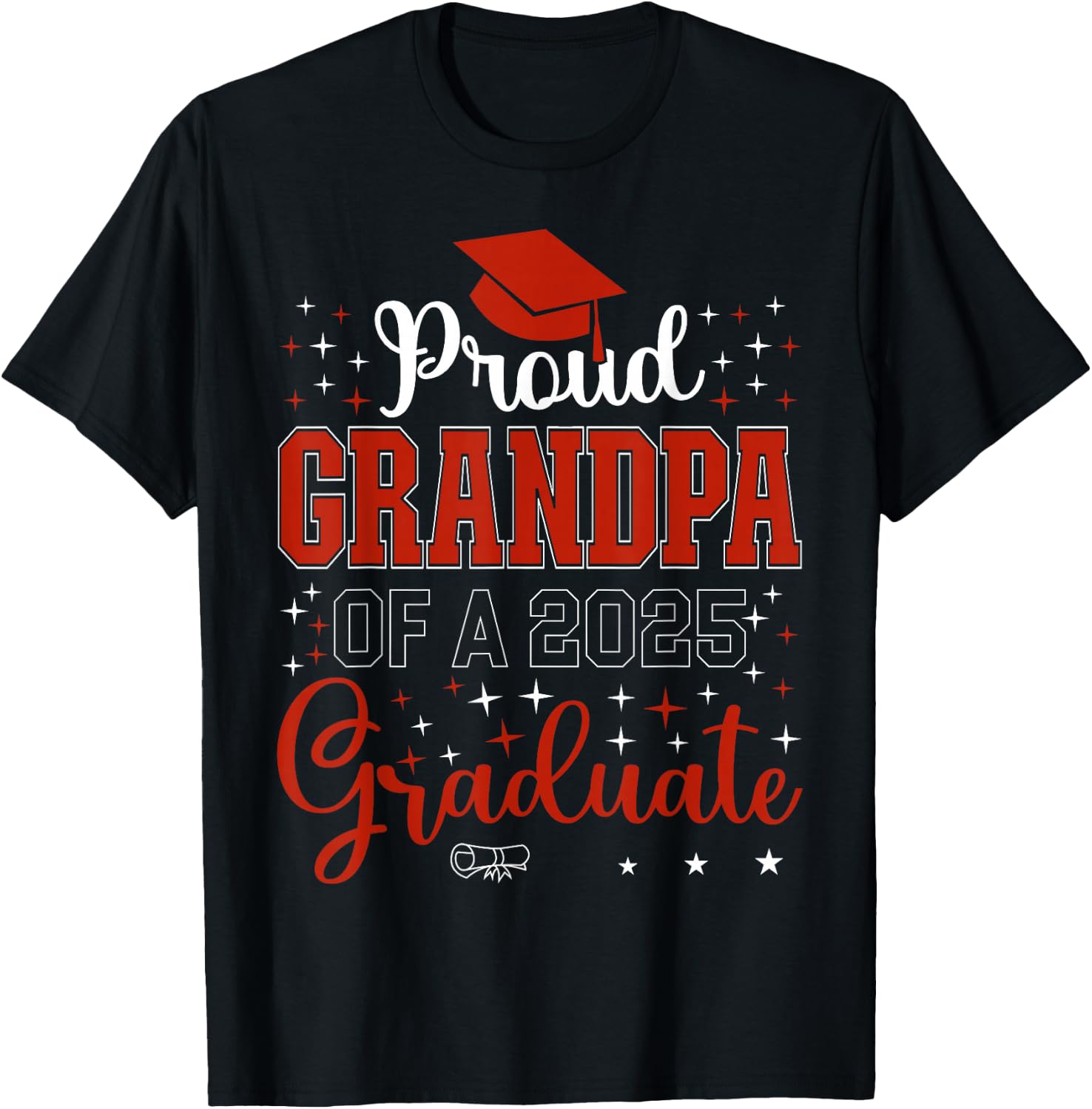 Proud Grandpa of a class of 2025 graduate for graduation T-Shirt - T-Shirt | Black