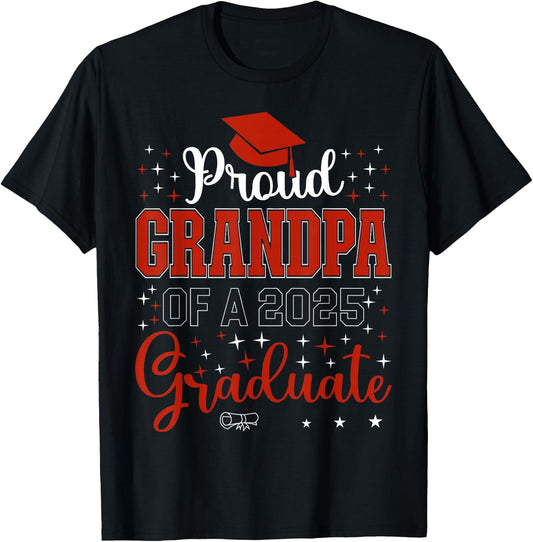 Proud Grandpa of a class of 2025 graduate for graduation T-Shirt - T-Shirt | Black