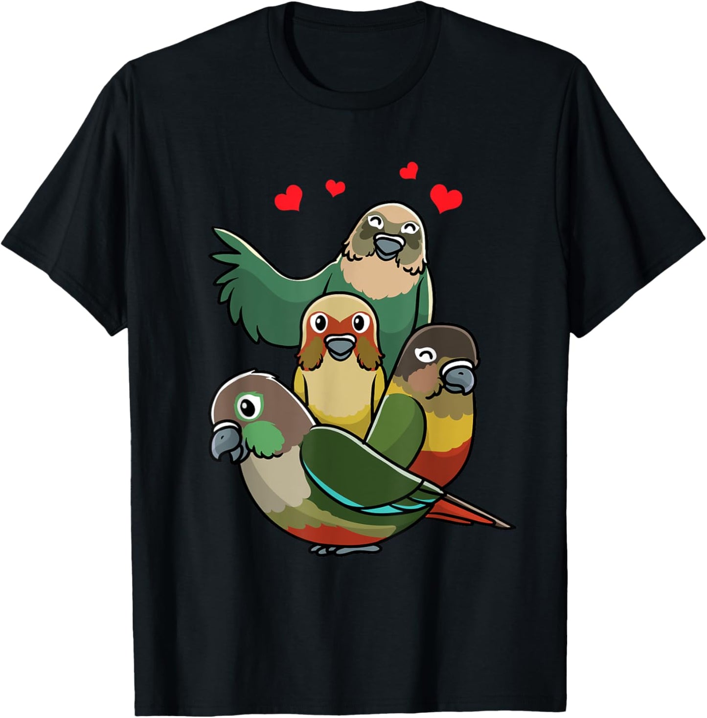 Green Cheek Conure Green-Cheeked Parakeet Parrot T-Shirt - T-Shirt | Black