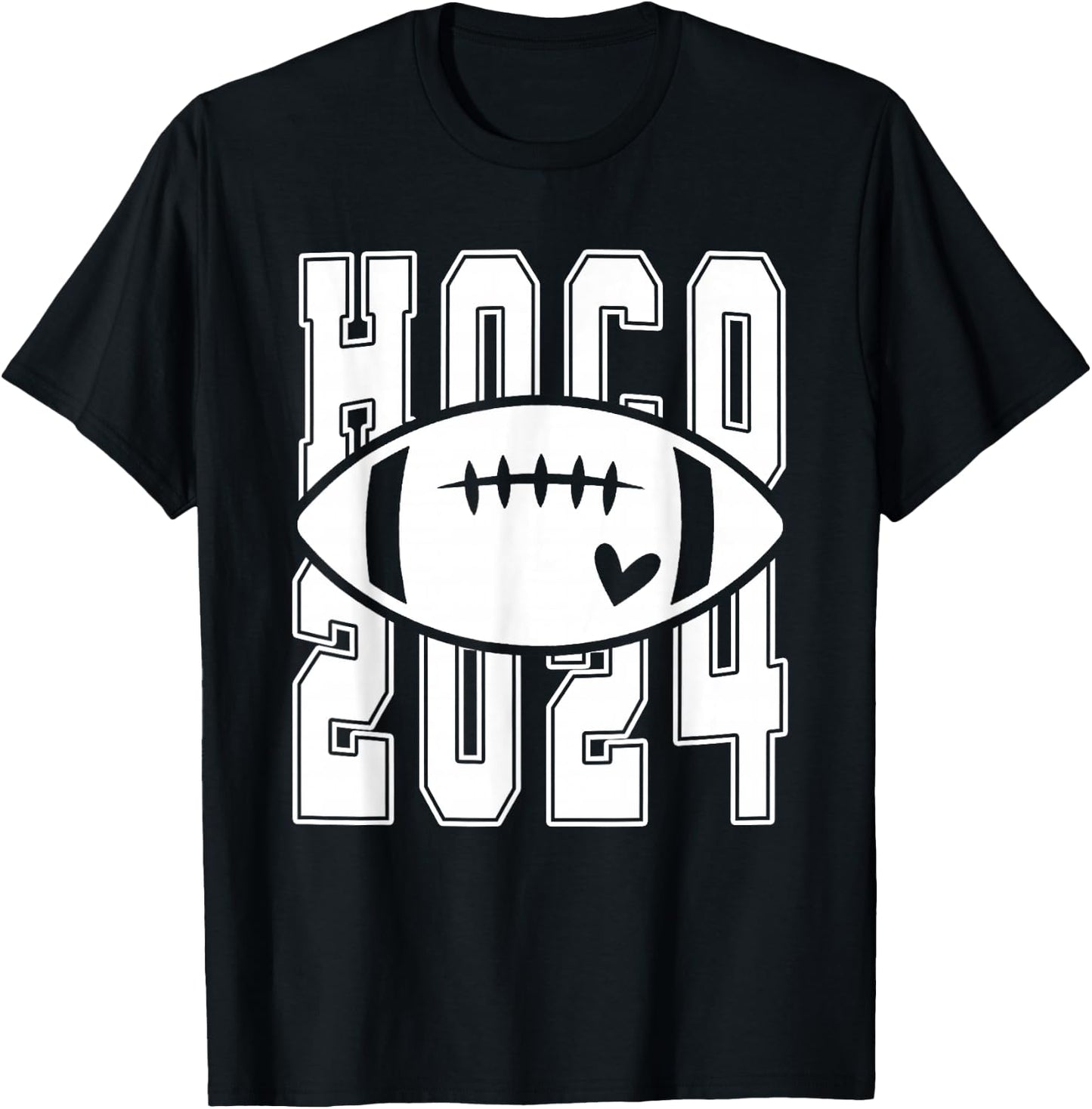 Hoco 2024 Homecoming Funny Football Game Day School Reunion T-Shirt - T-Shirt | Black