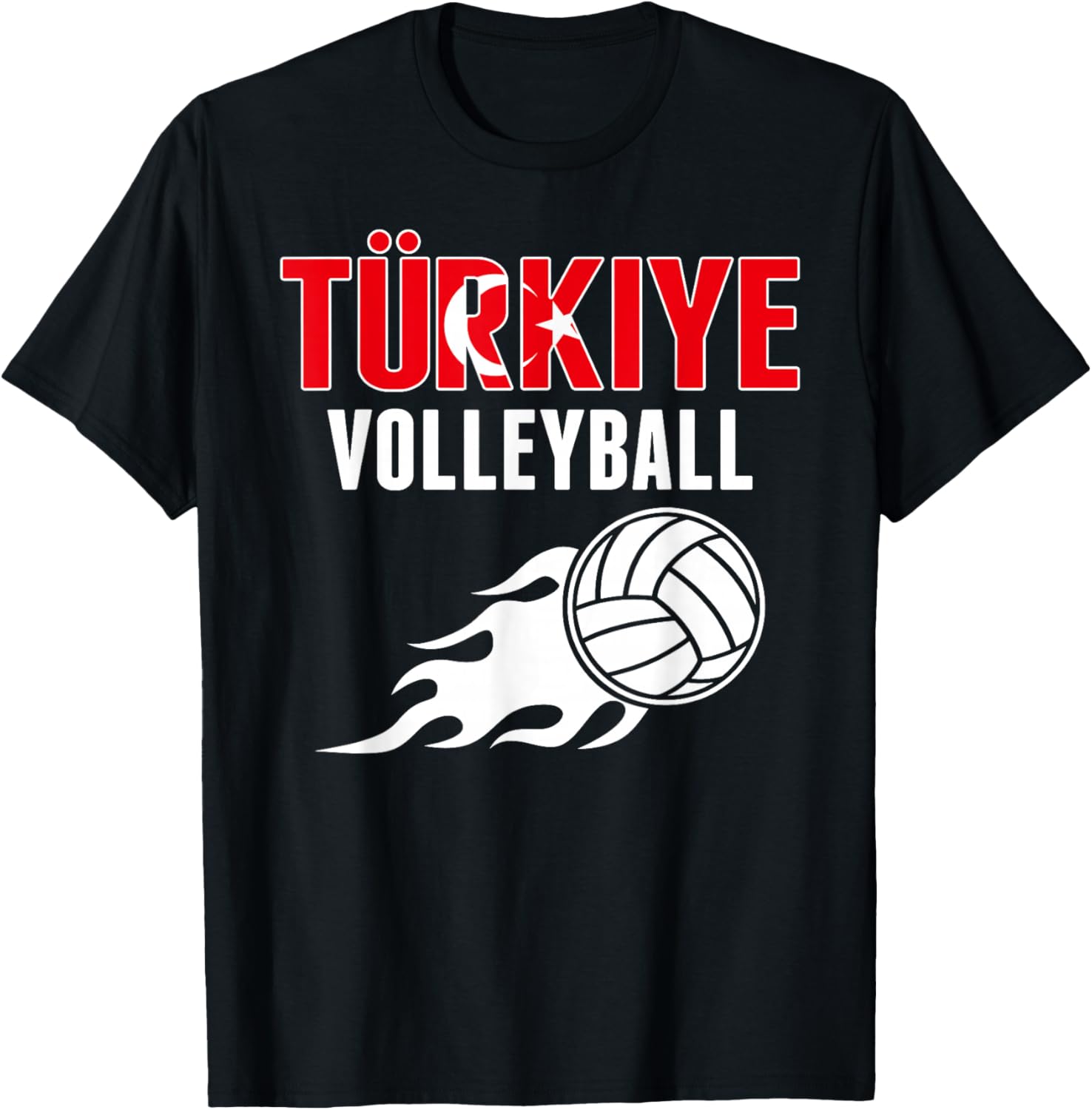 Proud Türkiye Volleyball Fan Jersey Pride Turkey Flag Sport T-Shirt - T-Shirt | Black