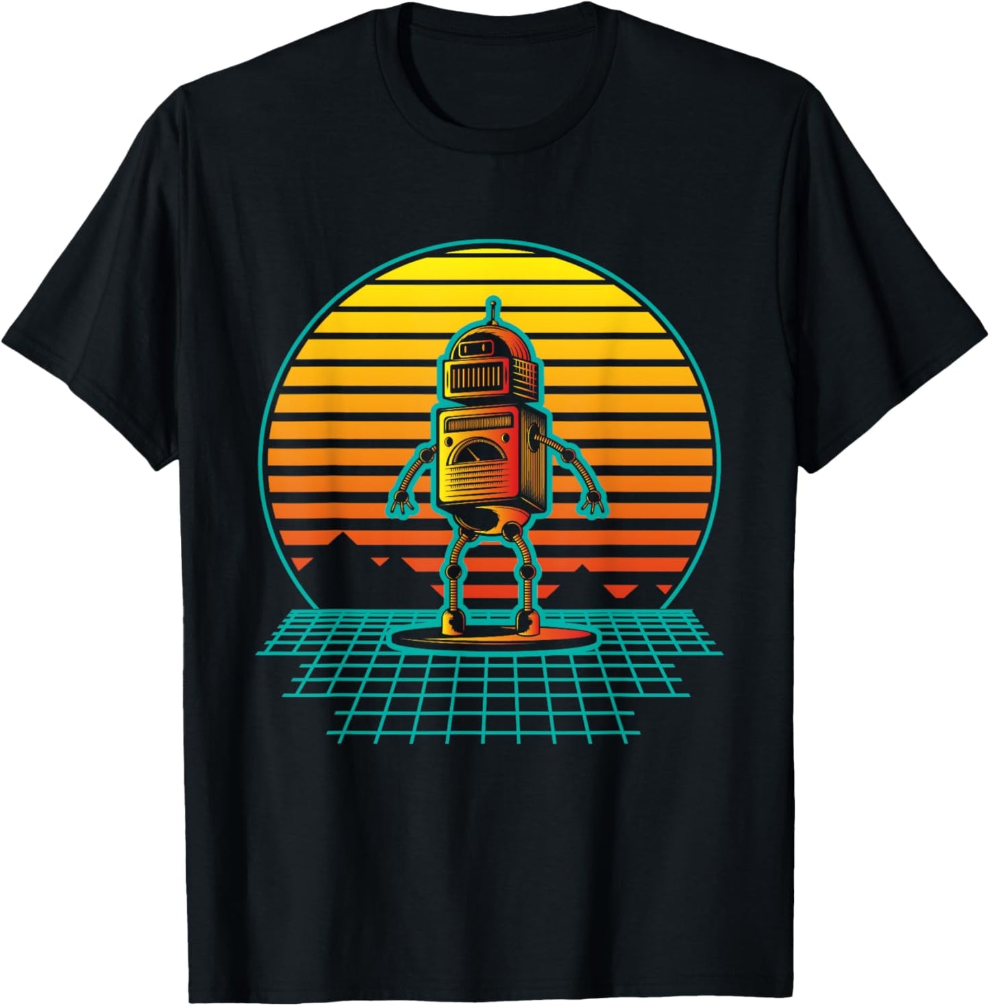 Retro Vintage Robot - Robots Robotics Engineer Engineering T-Shirt - T-Shirt | Black
