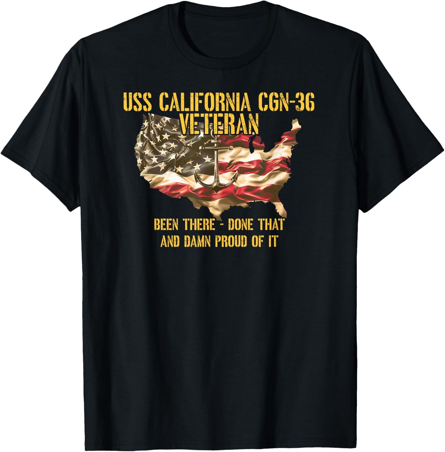 Vintage USS California CGN-36 Guided Missile Cruiser Veteran T-Shirt - T-Shirt | Black