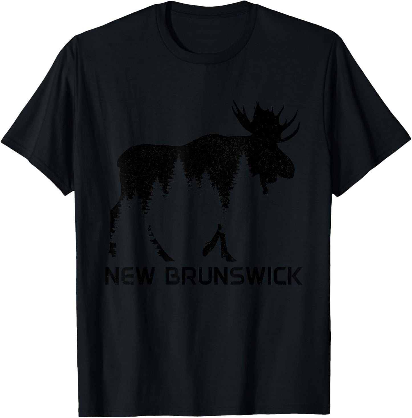 New Brunswick Canada Vintage Moose Souvenir T-Shirt - T-Shirt | Black