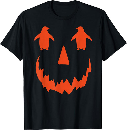 Cute Pumpkin Penguin Halloween T-Shirt - T-Shirt | Black
