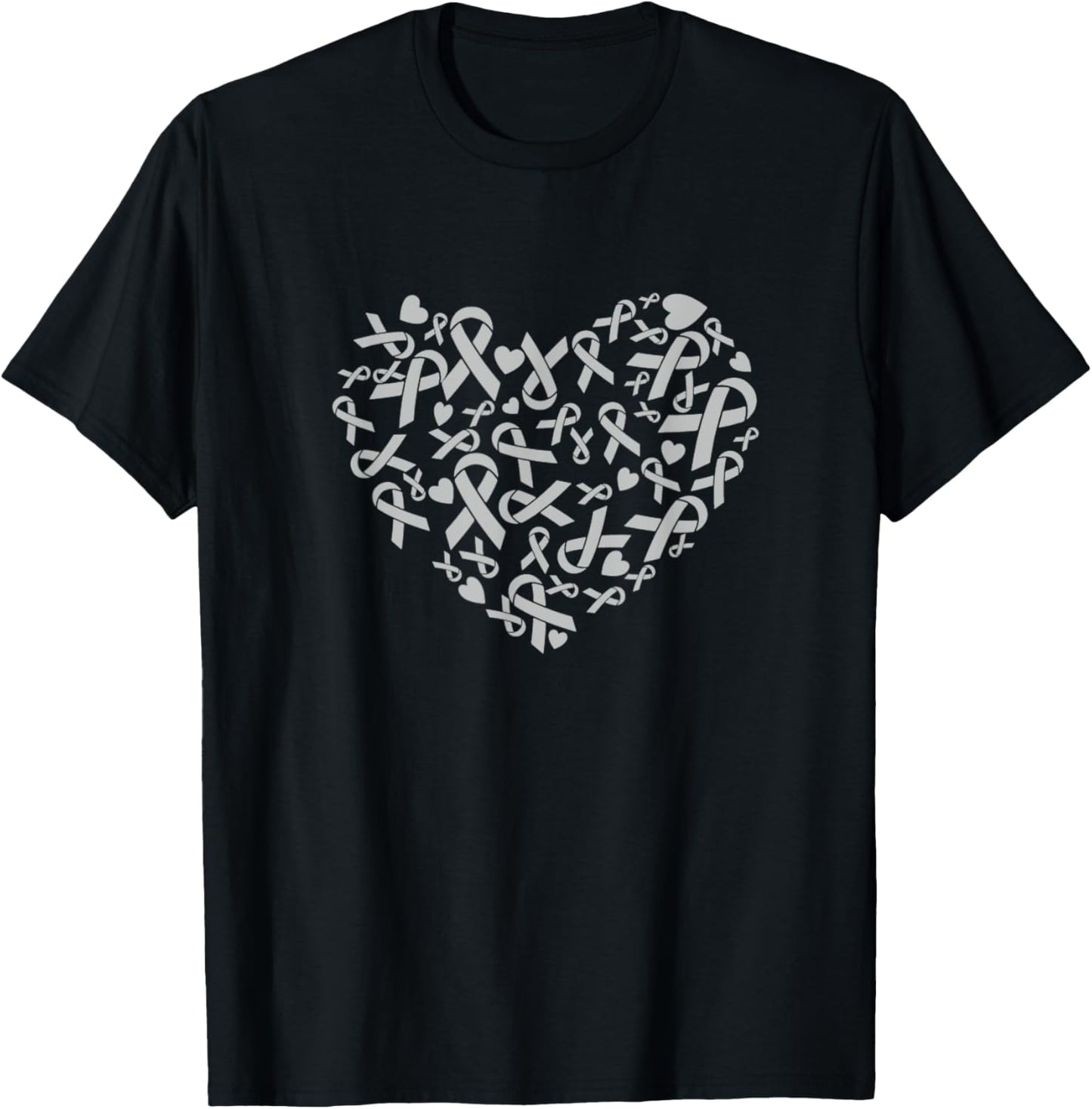Go Grey In May Brain Cancer Heart T-Shirt - T-Shirt | Black
