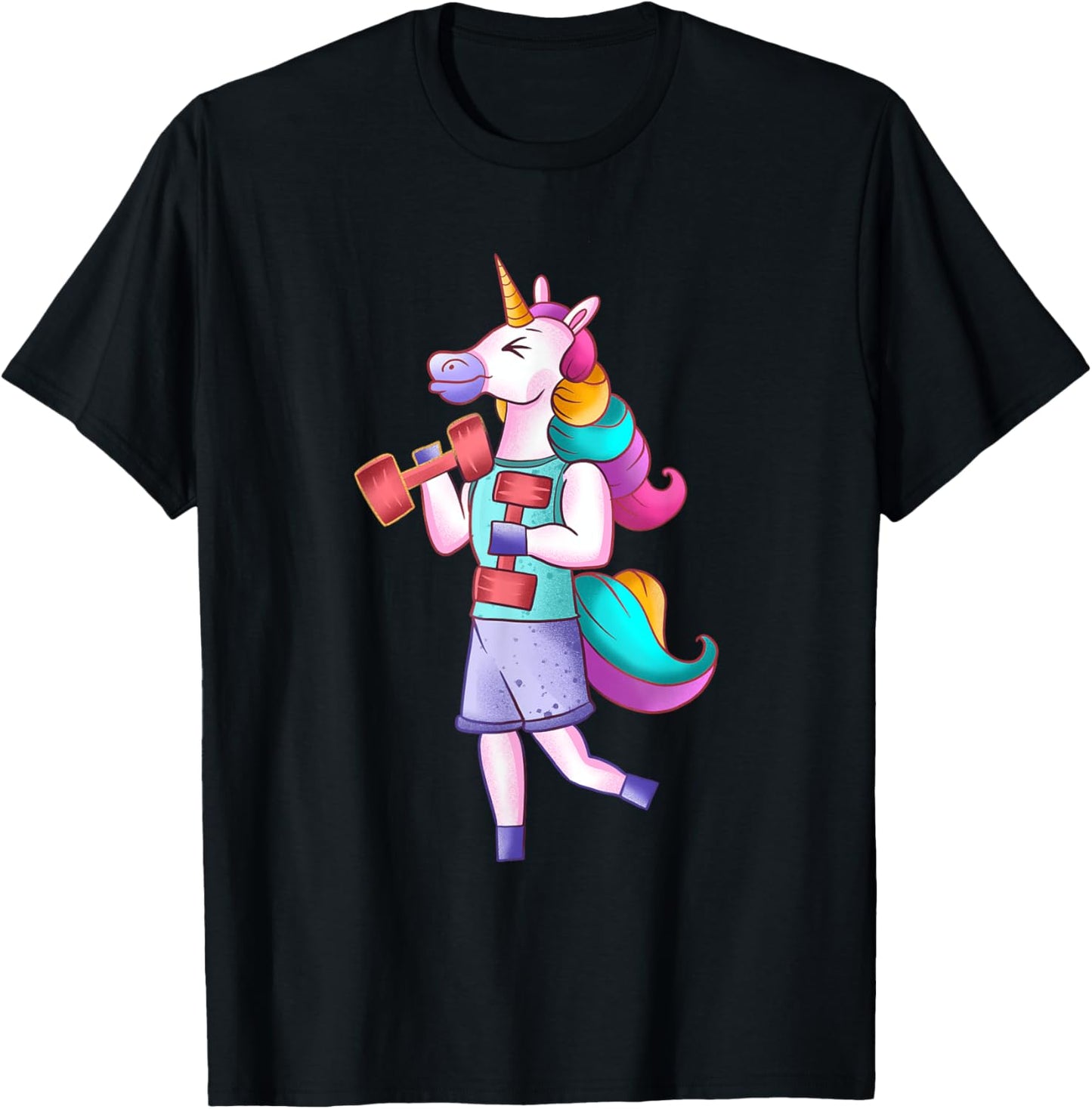 Funny Unicorn Gym Athlete Working Out Unicorn Gym Lover T-Shirt - T-Shirt | Black