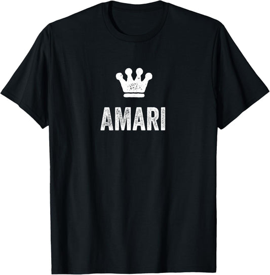 Amari The King/Crown & Name Design Called Amari T-Shirt - T-Shirt | Black