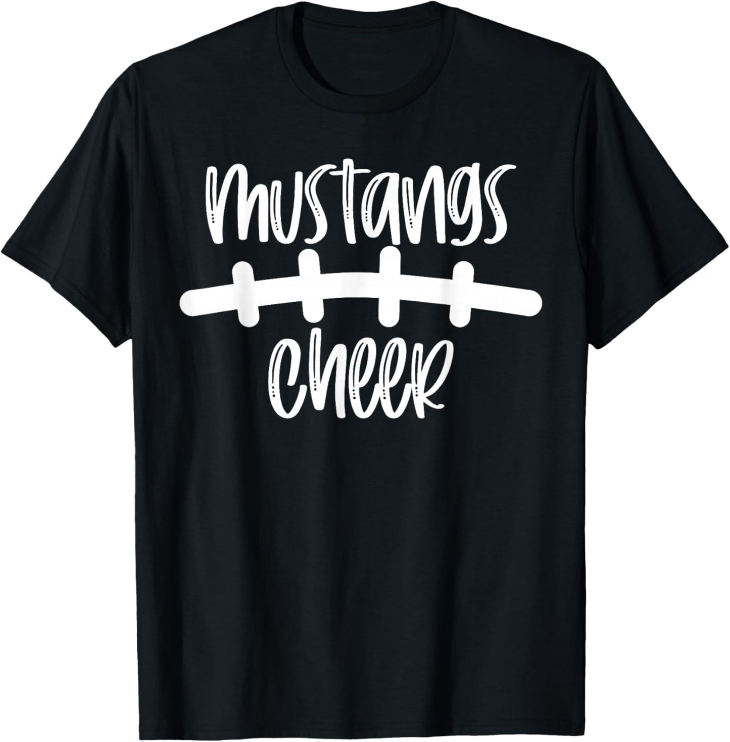Mustangs Cheer School Spirit Football Team Mascot Game Night T-Shirt - T-Shirt | Black
