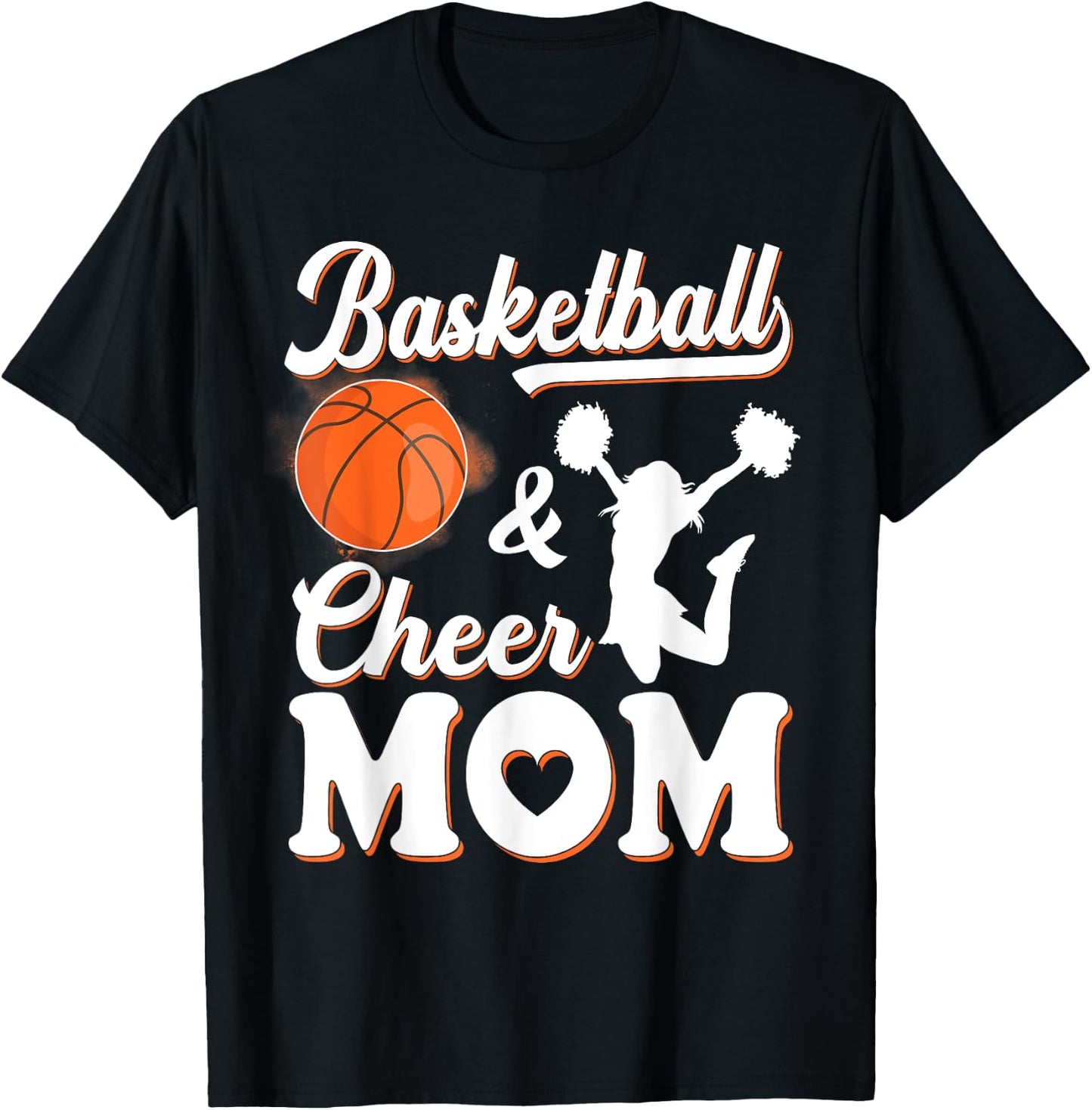Play Basketball And Cheer Mom High School Player T-Shirt - T-Shirt | Black