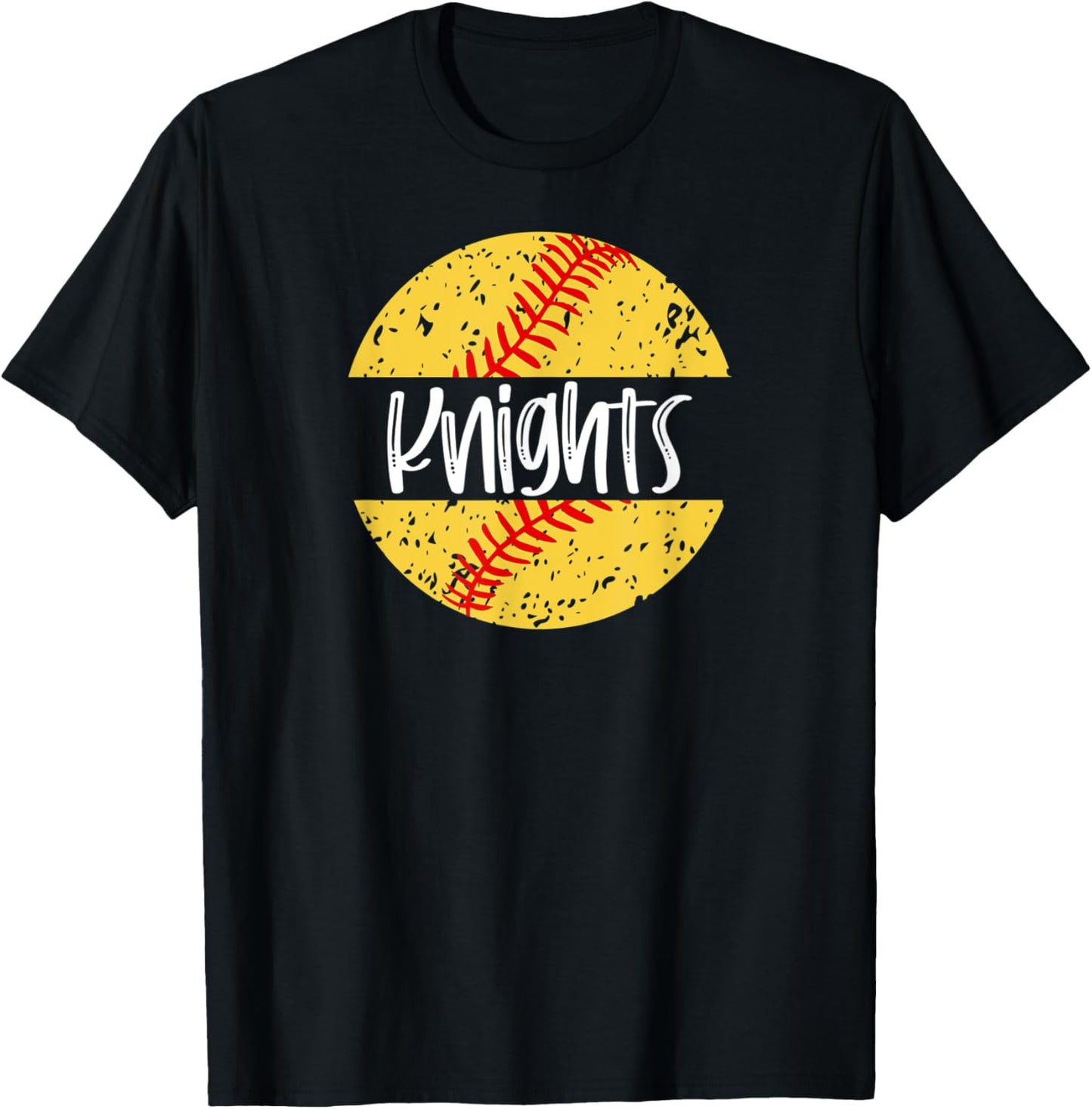 Knights Softball Team Mascot School Spirit Game Day T-Shirt - T-Shirt | Black
