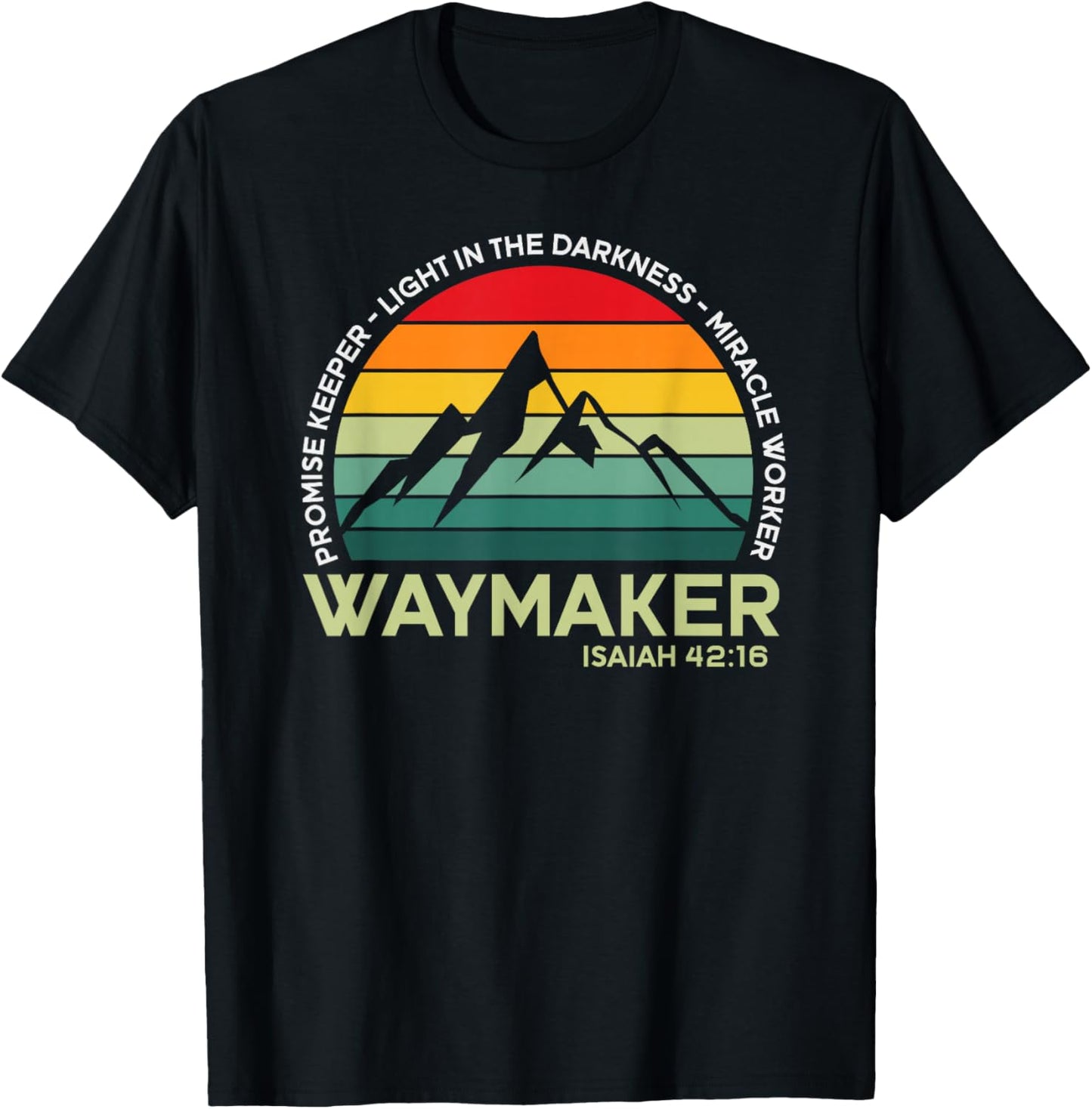 Vintage Waymaker Promise Keeper Miracle Worker Christian T-Shirt - T-Shirt | Black