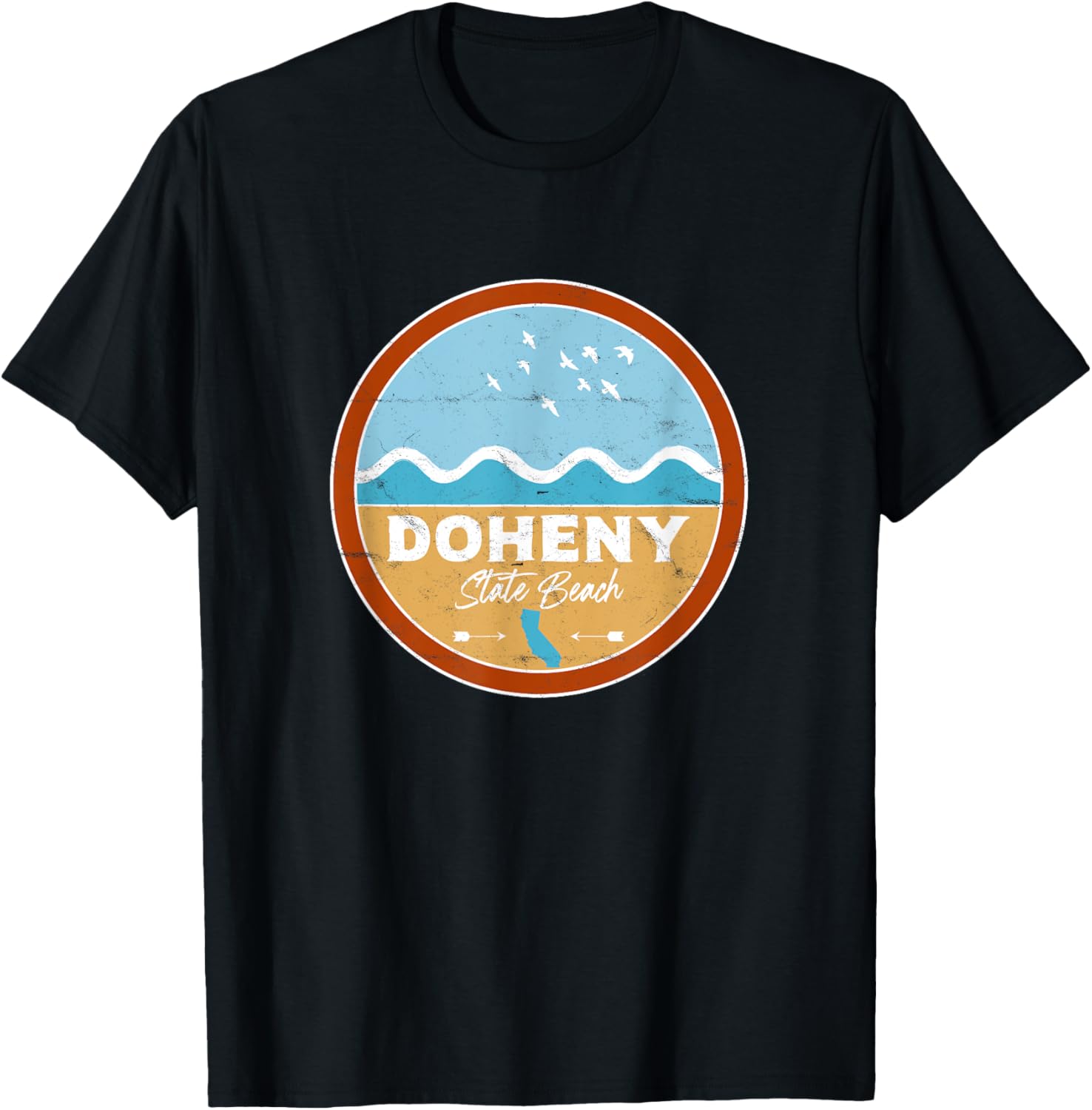 Doheny State Beach California CA Beach Lover Waves T-Shirt - T-Shirt | Black