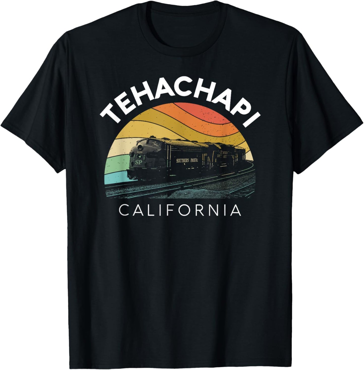 Tehachapi California Mountains Retro Railroad Loop Kern Camp T-Shirt - T-Shirt | Black
